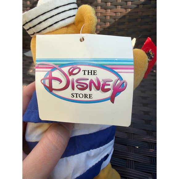 Disney Store Winnie the Pooh Nautical Sailor Mini Bean Bag Plush 8 Inch Vintage - Picture 6 of 7
